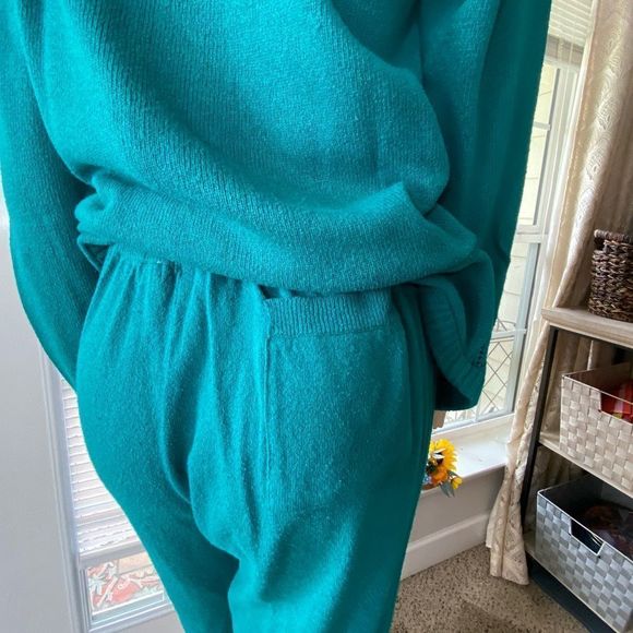 Liz Claiborne Women's Argyle Pullover Sweater & Pull-On Sweatpants Blue Medium - Picture 9 of 12